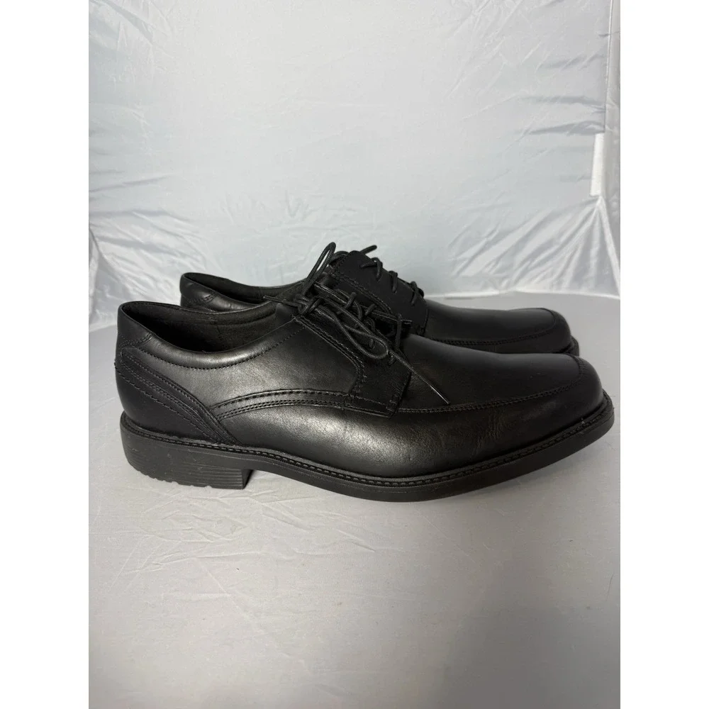 Rockport Trutech Black Leather Leader 2 Apron Toe Oxford 15 W Men's